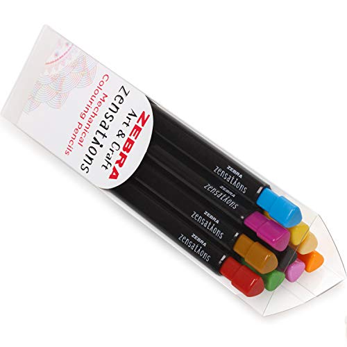 Zebra, set di 10 matite colorate meccaniche"Zensations", colori assortiti
