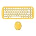 Produktbild Tensay Funktastatur mit Maus USB Tastatur Maus Set Kabellos Candy farbig matt rund Punk Drahtlose kompatibel für Windows Laptop Notebook Desktop-Computer (Gelb)