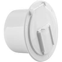 Halotronics 4.25-Inch Round RV Electrical Cable Hatch - Snap Close Lid For 30 Amp Cords - White