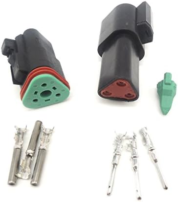 1 sets Kit black 3 Pin Waterproof Electrical Wire Connector plug Kit 22-16AWG DT06-3S DT04-3P