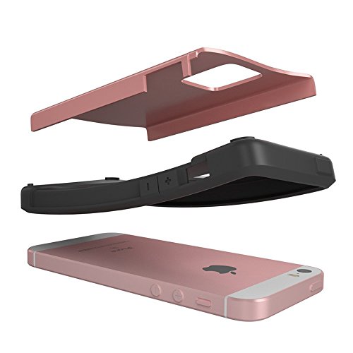 iPhone SE Case, Snugg Apple iPhone SE Dual Layer Slim Case Cover [ Infinity Series ] - Protective Bumper Shell Skin - Rosegold
