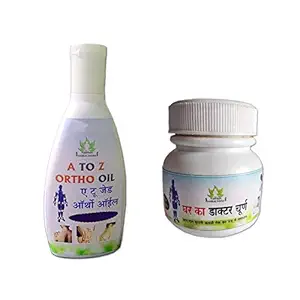 Vijendra Herbal Pharma Combo Pack of 1 (A to Z Ortho Oil) with 1 Ghar Ka Doctor Churna