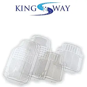 KINGSWAY Rubber Foot Mats for Toyota New Innova Crysta (Transparent/Clear, Set of 4)