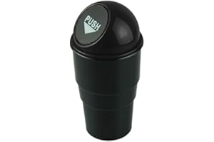 ZHOUBAA ZHOUBA Creative Mini Car Auto Push Trash Can Holder Rubbish Bin Storage Box Car Accessories Black