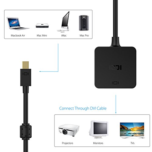 ICZI Mini DisplayPort auf DVI Adapter mit anti-interference magnetischer ring, vergoldet, 1080P, Konverter Male zu Female für Macbook, Chromebook Pixel, Surfacebook und Mehr - 3