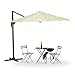 Produktbild Relaxdays Ampelschirm, Kurbel, Kreuzständer, UV-Beständig, Wasserfest, 360° Drehbar, Polyester-Bespannung, 3m Ø, Beige