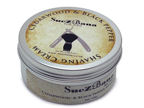 SueZbana for Men Cedarwood & Black Pepper Shaving Cream (150g)
