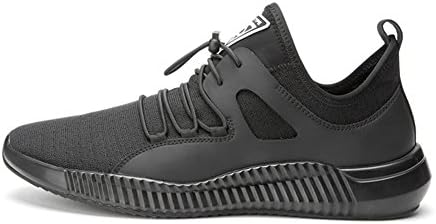 YIXINY Men's Shoes Round Head Mesh Thick Bottom Casual Shoes Black Spring And Autumn (Size : 41)