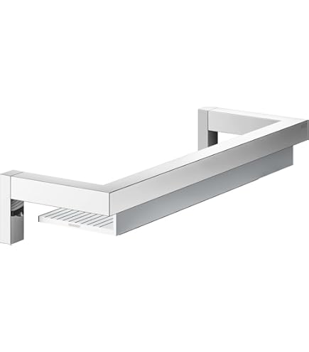 KEUCO Douchekorf 32 cm, Aluminium wit mat, Made in Germany, afneembaar, incl. schroeven en pluggen, Doucheplanchet voor boren