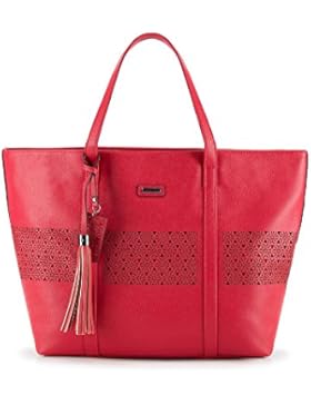 WITTCHEN Damen Shopper Damentasche, 15.5x43x32 cm, Beige/Blau/Braun/Rot/Schwarz/Türkis, Kunstleder, Leder, 82-...