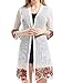 Produktbild Nyuiuo Damen Sommer Strickjacke Tops Fashion Halbarm Bestickt Print Fashion Freizeithemd halben hülse Stickerei Blume Farbe Freizeit Bluse