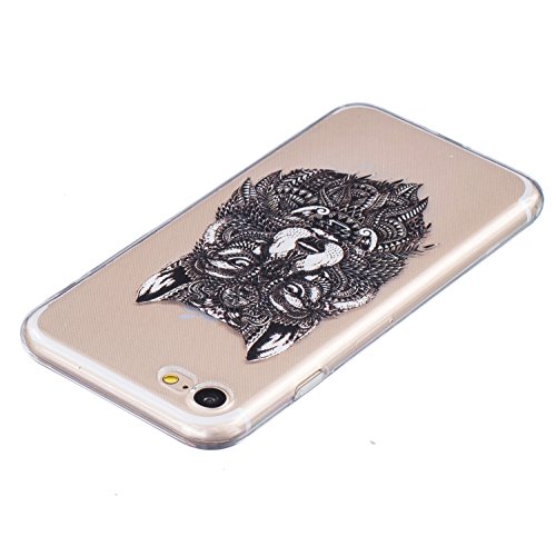 Cozy Hut ® Apple iPhone 7 Hülle | Premium iPhone 7 Cover | Tasche | Crystal – Clear | Etui | Silikon | Case | Schutz-Hülle | Bumper | transparente Weicheplastik Rückschale | flexible TPU Bumper – Wolf - 3