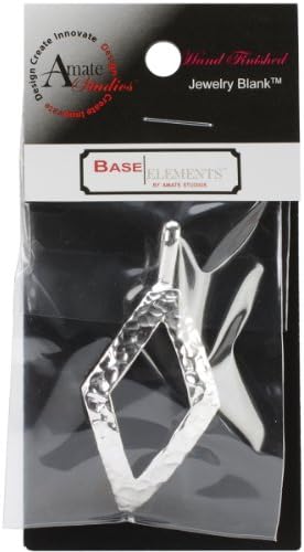 Amate StudiosAmate Studios FPN-0634-SO Designer's Open Textured Diamond Pendant, Silver Overlay