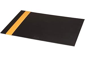 RHODIA 118806C - Sottomano Rigido nero - 60x40 cm - Cucitura arancione- Fronte in Simil Cuoio - Collezione Home Office Rhodiarama - Organizzazione Ufficio & Archiviazione di Design