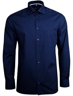 Eterna Herrenhemd Langarm Comfort Fit Blau Businesshemd Büro Hemd Freizeit Hemden Bügelfrei Baumwolle XL/44