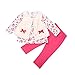 Arrowhunt Baby Girls Floral Tops Leggings Vest 3pcs Outfit Clothes Set Rose