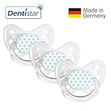 Dentistar® Silikon-Schnuller - Größe 3 ab 14 Monate - Nuckel zahnfreundlich & weich für Babys ab dem ersten Backenzahn | Sterne