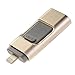 Produktbild - in OTG USB Flash Drive U Disk Memory Stick Speicher Adapter USB Flash Drive für iPhone Android Handy Computer mit 8 GB 16 GB 32 GB 64 GB gold goldfarben 64 GB