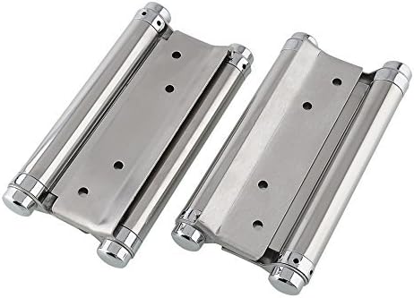 Deckey Pair of 3"/4"/5"/ 6" Door Hinge Double Action Spring Hinges 2 Way for Saloon Swing Door Restaurant Kitchen Gate(6" / 150mm)