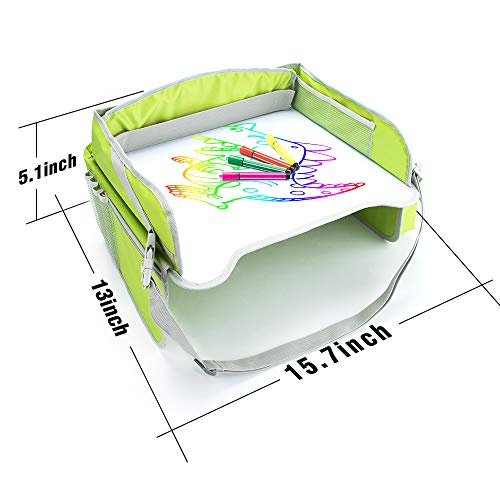 KOOWHEEL-Plateau-Voiture-de-Voyage-pour-Enfants-Impermable-Plateau-de-jeux-pliable-de-genou-Peut-Dessiner-Sur-le-Dessus-Tablette-de-Voyage-pour-Sige-Voiture-et-Poussette-Vert