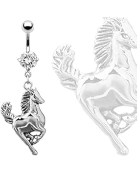 Paula & Fritz® Bauchnabelpiercing aus Edelstahl Chirurgenstahl 316L Anhänger P...