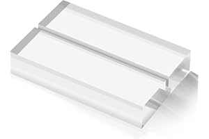 Langaelex Pack of 10 Clear Acrylic Stand Card Holder Photo Holder Postcard Holder Place Card Holder Menu Card Holder for Wedding Exhibition Restaurant (76 x 50 x 12 mm)