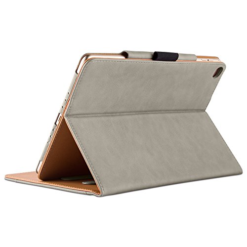 iPad Air, Air 2 & iPad 9.7″ 2017 Hülle – JAMMYLIZARD Ledertasche Smart Cover mit Standfuktion für iPad Air (5. & 6. Generation) & iPad 9.7″ 2017, OLIVGRAU & HONIG, [MIT STIFT-HALTER] - 4