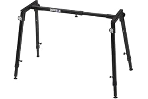 QUIK LOK - WS/421, Supporto Multifunzionale, Adatto per Tastiere, Pianoforti Digitali e Mixer, Altezza e Larghezza Completamente Regolabili, Colore Nero