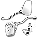 Motorcycle Chrome Plated Billet Aluminum Outside Rearview Side View Mirrors Multi Angle Adjustable Blindsight Rearview Handle Bar End Convex Universal Fit For Honda CB 750 CBR 600 F4i 1000 VT1100C Shadow Spirit Nighthawk Magna