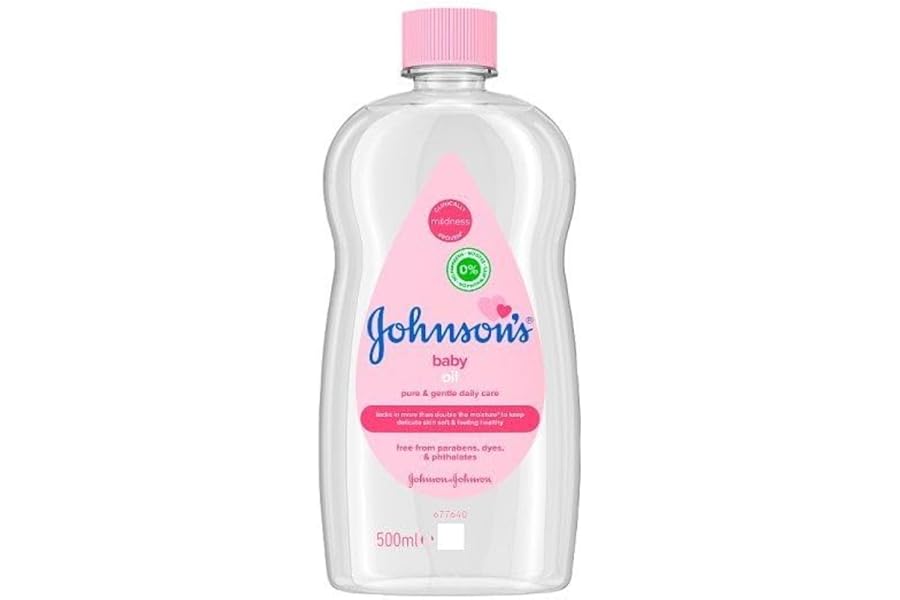 Johnson's Baby Oil (1 x 500 ml) Moisturising Baby Oil to Protect Delicate and Dry Skin, Hypoallergenic and pH-Balanced, Ideal for Massage, Moisturiser for Dry Skin to Soften Hands and Body