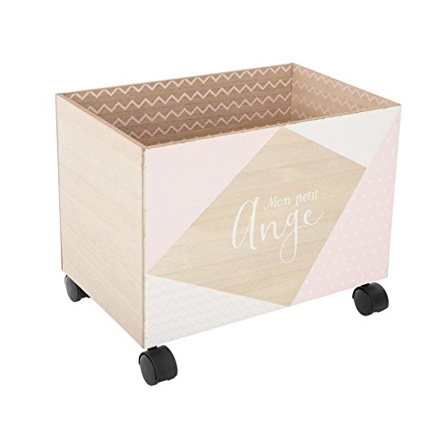Atmosphera - 2 caisses de Rangement roulettes Blanc Rose - 127346B