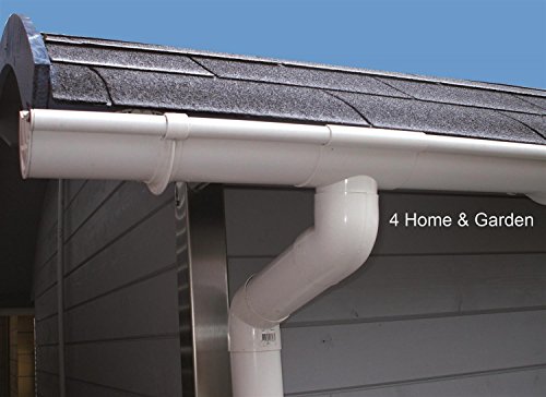 Preisvergleich Produktbild Dachrinnen Set RG100 300B Pultdach 3m PVC Halter rund weiß