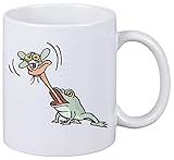 Taza rana cafetería para en la caja/cartón) y los insectos de la historieta Fun Fun Fun Fun...