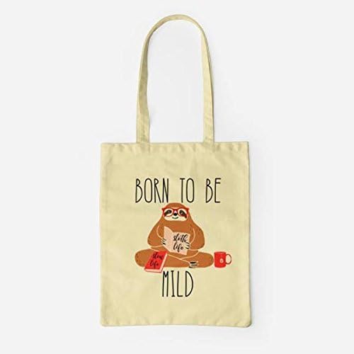 Sloth Tote Bag, Funny Tote Bag, Reusable Grocery Tote, ECRU