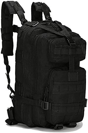 Dreamore 25L Mountaineering Backpack Men's Shoulder Sports Outdoor Ride Grid Inflatable Army Camouflage Portable Tactical Backpack Black