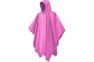 LEEPAT Waterproof Rain Ponchos, EVA Portable Adults Waterproof Ponchos, Reusable raincoat with Hoods for Camping, Hiking Travel, Amusement Parks, Festival