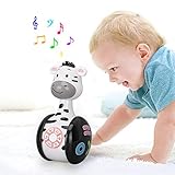 【CONMUTACIÓN GRATUITA 】： ① uestro juguete musical de roly-poly puede reproducir 3 canciones divertidas, 3 sonidos de animales (gato, rana, pato), Número 1-10, 9 canciones de cuna, 3 sonidos de sacudidas (caballo, elefante, gato). ② Nuestro juguete de bebé musical de roly-poly se apagará automáticamente cuando no se use y se despertará cuando presione el botón de apertura. ③ Requiere 3 pilas de botón PR44.