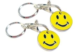 GENERIC Smiley Face Trolley Keyring (x 2)