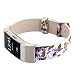 Produktbild Vamoro Muster-Lederarmband-Ersatzarmband Lederband Ersatz Uhren-Armband Uhrenarmband für Fitbit Charge 2 (C)