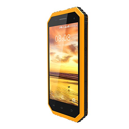 Rugged Smartphone, Kenxinda W6 Android 5.0 IP68 impermeabile/antipolvere/antiurto Dual SIM senza contratto Telefonia Mobile, Fotocamera da 5MP, 1GB di RAM, 2600mAh di Batteriaï¼ˆGelbï¼‰[Italia]