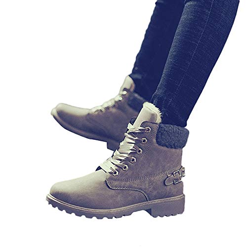 Preisvergleich Produktbild TianWlio Winter Schnee Aufladungen Damen Stiefel Stiefeletten Frauen Feste Schnürstiefel Beiläufige Stiefeletten Runde Zehe Schuhe