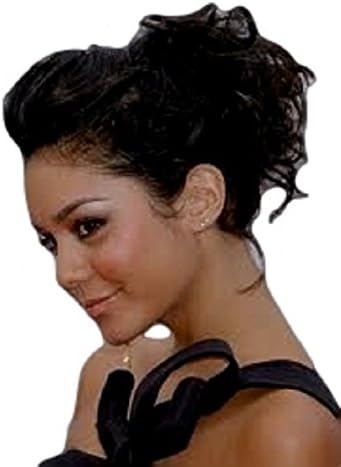 HAIR EXTENSION SCRUNCHIE UPDO CURLY JET BLACK TWIST ON ELASTIC