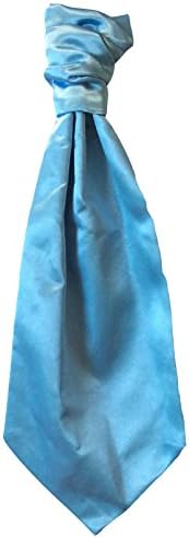 NEW TIESHOP HIGH QUALITY PLAIN PRE TIED WEDDING CRAVAT (Light / Baby Blue)