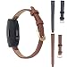 Produktbild Feitb Klassischer elegantes Lederband Ersatzarmband Luxus Armband haltbare Uhrenarmband für Fitbit Inspire/Inspire HR (Braun)