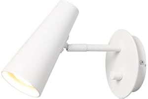 DAWALIGHT Lampada da Parete GU10 5W 3000K Bianco caldo Illuminazione da Parete Interni con Interruttore Dimmer Faretto Muro Luce Orientabile per Camera da letto Lettura Cucina, Alluminio, Bianco