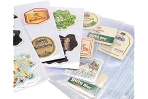 Safe 5473C 100 Fogli custodie per sottobicchieri | 4 Tasche 150 x 107 mm | Spessore 120 µm | Senza ammorbidenti per la Tua Collezione di sottobicchieri di Birra