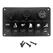 Produktbild Mazur 6-Panel-Schalter Kombination mit elektrischer Steckdose, USB-Ladegerät, LED-Schalter für Touring, Auto, Hausboot, Schwarz