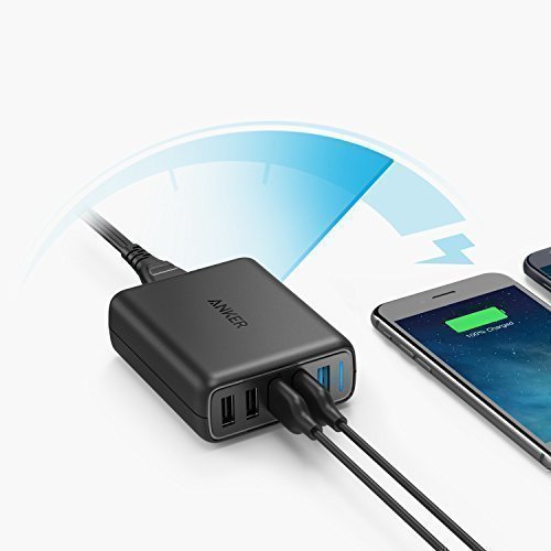 Anker PowerPort Speed 5 (51.5W) 5-Port USB Ladegerät, 1 Port mit Quick Charge 3.0 für Galaxy S7/S6/edge/edge+, Note 4/5, LG G4/G5, HTC One M8/M9/A9, Nexus 6, 4 Ports mit PowerIQ für iPhone, iPad und weitere - 2