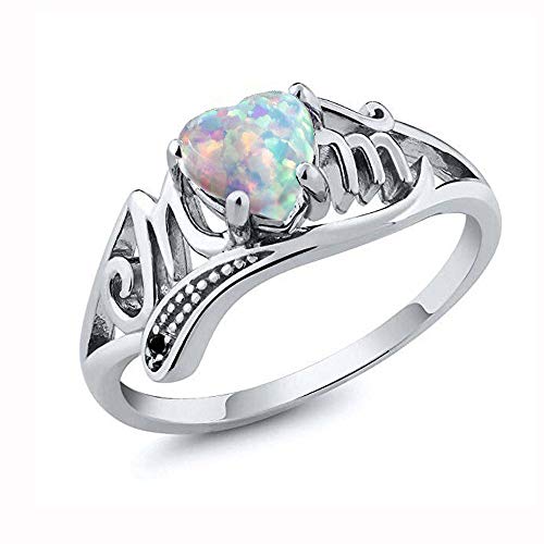 Preisvergleich Produktbild Frimuoy-Ringe, elegante Kristallringe, Herzform, edler Diamantring, Geschenk für Mutter Party, Ehering #5-10, mehrfarbig