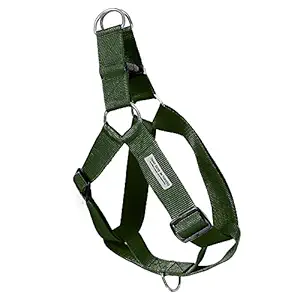 That Dog In Tuxedo Easy Walk Step-in Dog Harness with Leash - Olive Green (Size S)